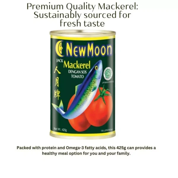New Moon Mackerel in Tomato Sauce 425g – Fresh, Tasty, and Nutritious