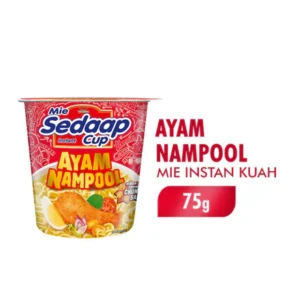 MIE SEDAAP CUP INSTAN AYAM NAMPOOL 75g X 12 CUPS